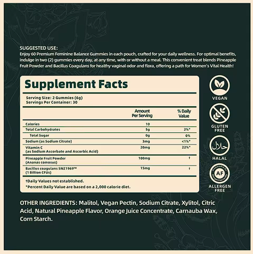 Vital Natural Vaginal Probiotic Gummies